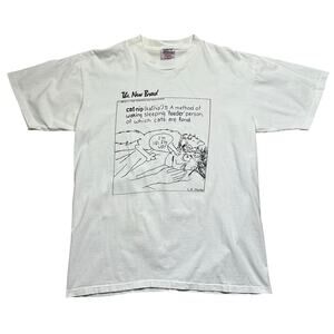 Vintage 90s Catnip Humor Cat Tee Comic Single Stitch T-Shirt XL